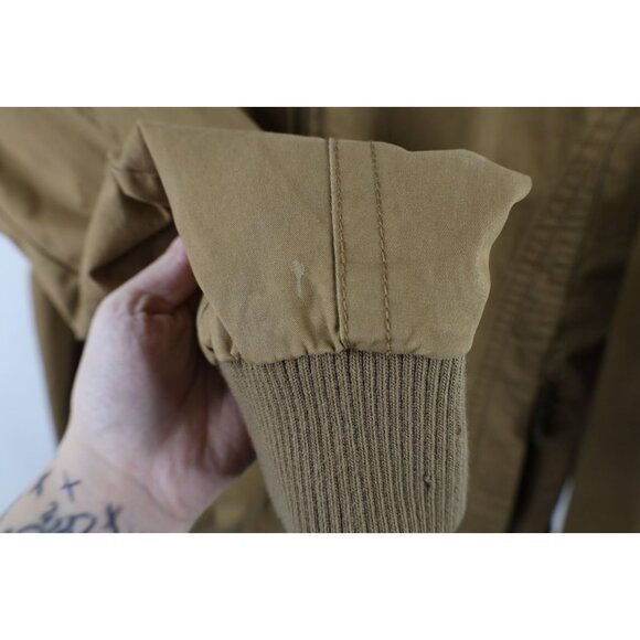 Orton Brothers Mens Size Medium Distressed Lined Full Zip Bomber Jacket Brown - Picture 7 of 16